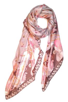 Schal 100% Seide Paj Bunt Festlich Paisley Blume